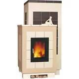 Kachelofen 5/83.1 7 kW - jade/schoko - Premio - Heizeinsatz rechts