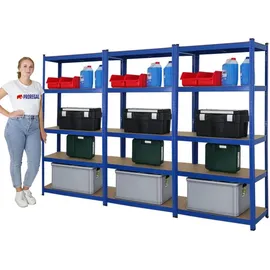 Proregal Schwerlastregal Metall 180x90x40 cm blau