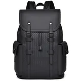 FANDARE PVC Tagesrucksack Herren Rucksack City Kurierrucksack Herren Einkaufsrucksack Daypack Rucksack Wasserdicht Arbeitsrucksack Rucksack Uni Radfahren Rucksack Business City Rucksack Schwarz A