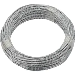 Ruck-Zuck Stahlseil 3mm, 6x7 + 1 FE verz. Ring 20m