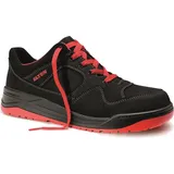 ELTEN MAVERICK black-red Low ESD S3, Herren, Leder, Stahlkappe, leicht, sportlich, Schwarz, Größe: 48