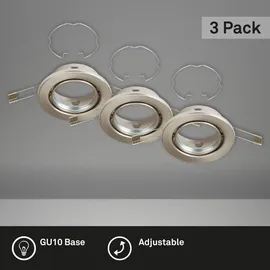 Briloner Einbaustrahler 3er Set GU10 Nickel Matt Ø 8,6 cm