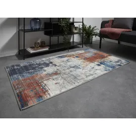 -luxor- living Polino Kurzflorteppich 80 x 150 cm Blau/Koralle