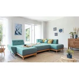 miuform Wohnlandschaft Webstoff 330 cm türkis/Petrol