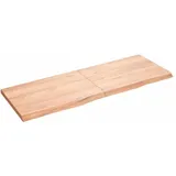 vidaXL Waschtischplatte Hellbraun 140x50x(2-4) cm Massivholz Behandelt