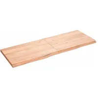 vidaXL Waschtischplatte Hellbraun 140x50x(2-4) cm Massivholz Behandelt