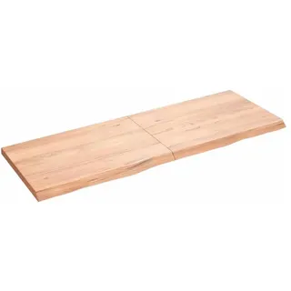 vidaXL Waschtischplatte Hellbraun 140x50x(2-4) cm Massivholz Behandelt