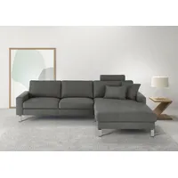 Candy 3C Candy Ecksofa »Lecce, wahlweise PUR-Schaumstoff oder Tonnentaschenfederkern«, Bett im 2,5-Sitzer, teilmotorische Schlaffunktion im Longchair, L-Form