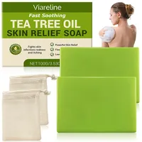 Teebaumölseife, 2 Stück Teebaumöl Seife, Teebaumöl Bio Kernseife Natur
