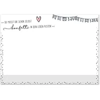 Schreibtischunterlage Konfetti I DIN A2 Format I aus Papier zum Abreißen I mit Kantenschutz I Spruch Statement Motivation I für Notizen, als Malunterlage I dv937