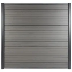 KARAT WPC Zaun Komplettset 180 x 180 cm - Gartenzaun Sichtschutzzaun Windschutzzaun - Inklusive Montagematerial (WPC-Pfosten)