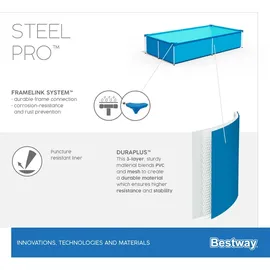 BESTWAY Steel Pro Stahlramenpool 221 x 150 x 43 cm 56401