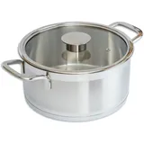Does Not Apply GRANA HOME Induktions-Kochtopf 24 cm – Hochwertiger Edelstahltopf mit Glasdeckel & Dampfloch - Schmortopf, Kasserolle & Suppentopf für alle Herdarten (Induktion, Gas, Elektro, Ceran)