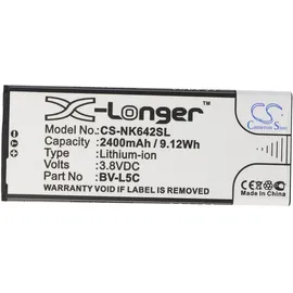 AccuCell Akku passend für Microsoft Nokia Lumia 640 Dual SIM, Li-Ion, 3,8V, 2400mAh, 9,1Wh