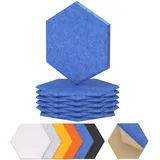 Hexagon Akustikplatten selbstklebend 12/18St. TONOR Schallabsorber Schallschutz mit Hochdichte Wandfliesen Schall Dämmung 30x26x1cm für Studio,Büro,Akustische Behandlung Wanddekoration (12-pack, Blau)