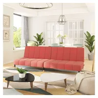 furnicato Schlafsofa 2-Sitzer Rosa Samt, 1 Teile rosa 100 cm x 69 cm x 200 cm