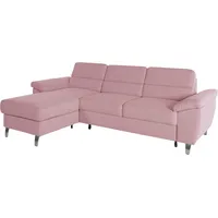 sit&more Ecksofa »Sorano L-Form«, wahlweise mit Bettfunktion und Bettkasten rosa