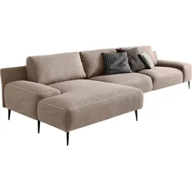 Designwerk Eckcouch Polyester 3-Sitzer Beige