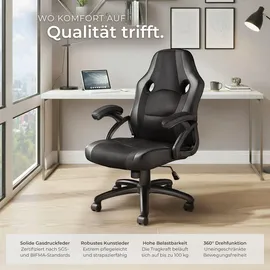 Tectake Benny Kunstleder Schwarz