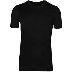zd ZERO DEFECTS Herren T-Shirt - "Ceres", Sojagarn, Unterhemd, Rundhals, atmungsaktiv, antiallergen Schwarz S/M