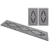 OTTO home Bettumrandung OTTO HOME "Oriental, Made in Belgium" Gr. 14, grau, H:7mm, Obermaterial: 100% Polypropylen, Bettumrandungen, Läufer-Set, Kurzflor, Orient-Optik, mit Bordüre, pflegeleicht, elegant