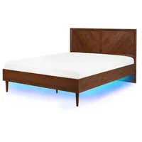 Beliani Bett Dunkelbraun