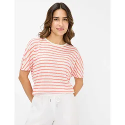 Kurzarmshirt BRAX "Style CAELEN", Damen, Gr. 34, rot, 100% Leinen, Kurzarm, Shirts