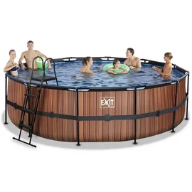 EXIT TOYS Wood Pool 488 x 122 cm inkl. Sandfilterpumpe