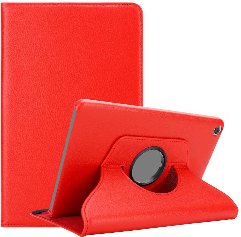 Cadorabo Hülle kompatibel mit Huawei MediaPad M5 / M5 PRO (10.8 Zoll) Tablethülle ohne Auto Wake Up aus Kunst Leder Flip Klappbare Cover Hülle für Huawei MediaPad M5 / M5 PRO (10.8 Zoll) Tasche in Rot