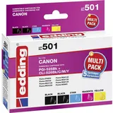 edding kompatibel zu Canon PGI-525BK schwarz + CLI-526 CMYK (18-501)