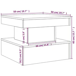 vidaXL Couchtisch mit LED-Leuchten Sonoma Eiche 50 x 50 x 40 cm