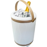 Schwaiger Getränkekühler LED Bluetooth 2600mAh weiß/gold, Flaschenkühler, Weiss