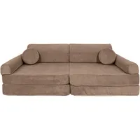 MeowBaby Kindersofa,, Hellbraun, Textil, 160x24x80 cm, Kinder- & Jugendzimmer, Kindermöbel, Kindersitzmöbel & -tische, Kindersessel & -sofas