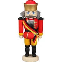 Seiffener Volkskunst Nussknacker Deutscher Typ 13 cm rot