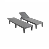 sweeek Pia Sonnenliegen 188 x 58 x 28,5 cm schwarz 2 St.
