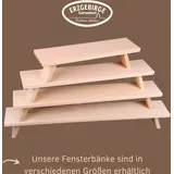 Weigla - Schwibbogenbank aus dem Erzgebirge I Natur I Fensterbank Innen Holz I dekorative Schwibbogen Erhöhung aus Buchenholz I Weihnachten I Podest für Lichterbogen I Holzbank I - 80 x 7,5 x 11 cm