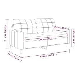 vidaXL 2-Sitzer-Sofa Hellgrau 140 cm Stoff