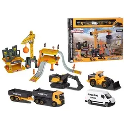 MAJORETTE 212050032 Creatix Construction Spielset + 5 Volvo Baufahrzeuge