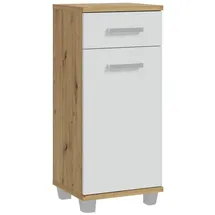 Forte Unterschrank VERIS, B 40 cm - Artisan Eiche Dekor - Hellgrau matt - 1 Tür - 1 Schublade