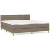 vidaXL Boxspringbett mit Matratze Taupe 180x200 cm Stoff