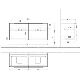 Villeroy & Boch Subway 3.0 Waschtischunterschrank C56801VE