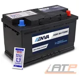 ENVA AGM AUTOBATTERIE STARTERBATTERIE 80Ah 800A 12V Start-Stop + Batteriepolfett