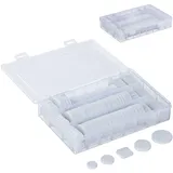 Relaxdays Filzgleiter 272er Set, runde & eckige Möbelgleiter, Kratzschutz, mit Box, Klebefilz Möbel, weiß