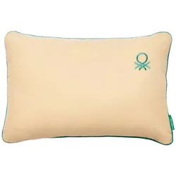 Benetton - Kissen 40x60cm 100 % Baumwolle Beige Regenbogen
