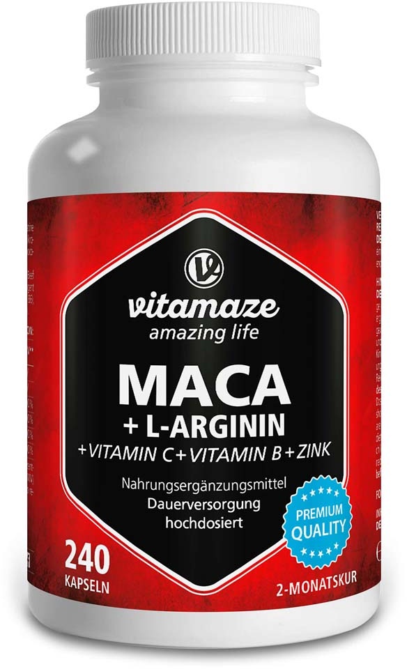 Maca 4:1 hochdosiert+L-Arginin Kapseln 240 St