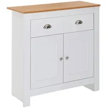 Wohnling Sideboard 79 x 81 x 34,5 cm Weiß / Eiche