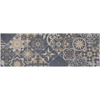 Primaflor Primaflor-Ideen in Textil Vinyl-Läufer Küchenläufer VERSAILLE, Made in Belgium, rechteckig, Höhe: 2,5 mm, Läufer aus Vinyl, abwischbar, Motiv Fliesenoptik Ornamente, Küche blau 60 cm x 200 cm x 2,5 mm