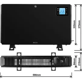 ECG TK 2080 DR Black Konvektorheizgerät/Heizung, Weiss