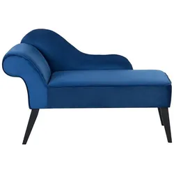 Linksseitige Chaiselounge BIARRITZ Samtstoff Marineblau