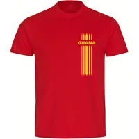 Multifanshop Herren T-Shirt - Ghana - Streifen - Druck